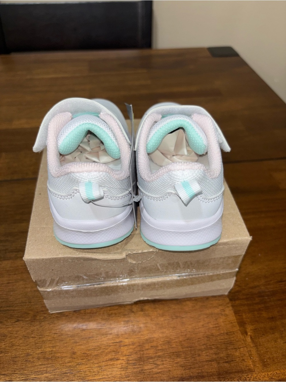 Athletic Works White Sneakers with Mint and Pink Accents - Picture 4 of 4